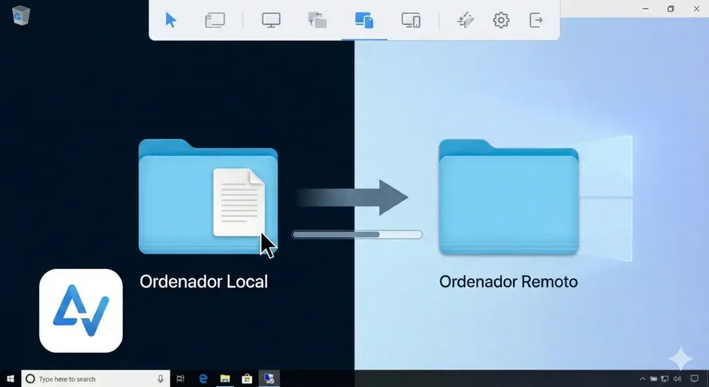 Transferencia de archivos rápida entre ordenadores con AnyViewer gratis.